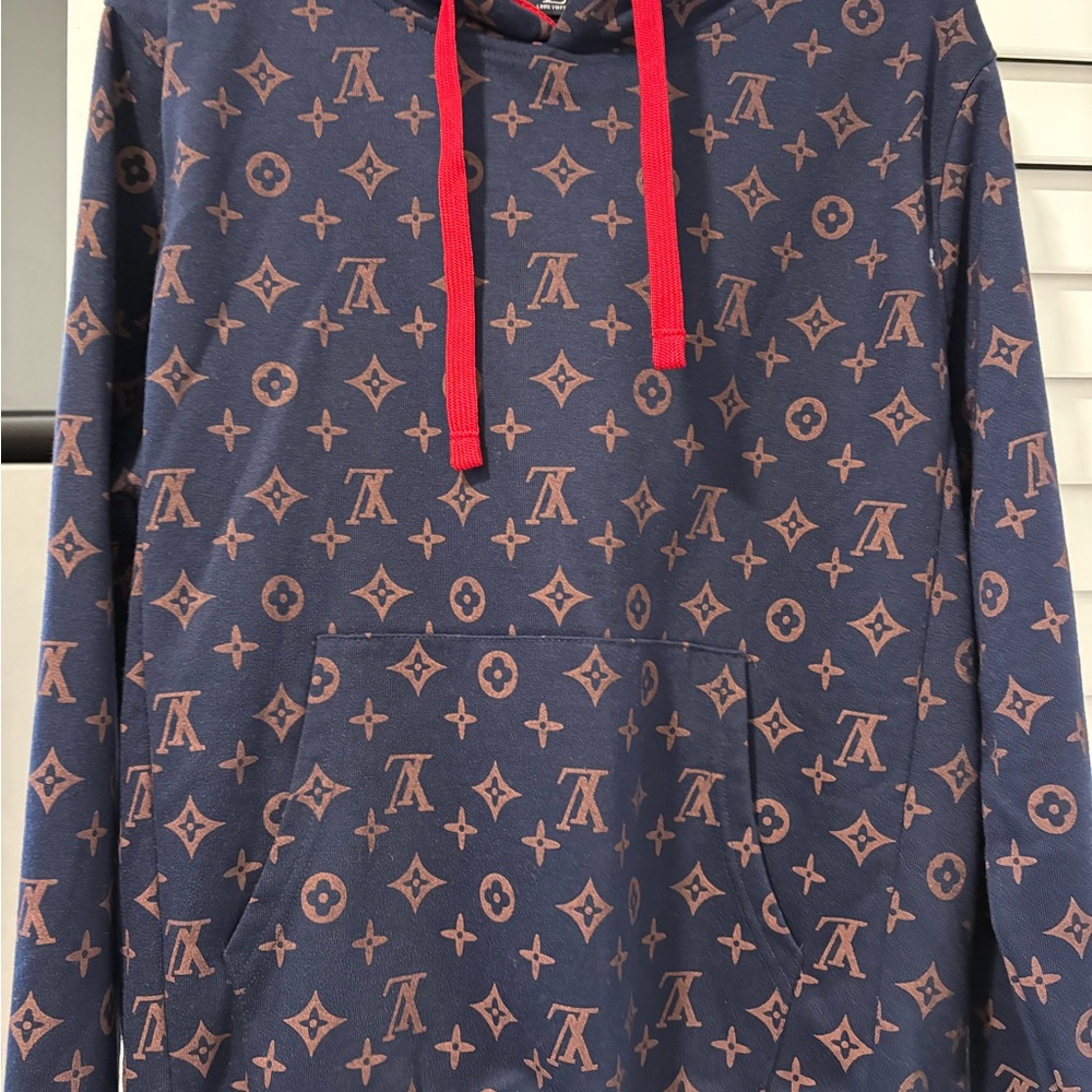 Louis Vuitton Navy and Red Monogram Sweater